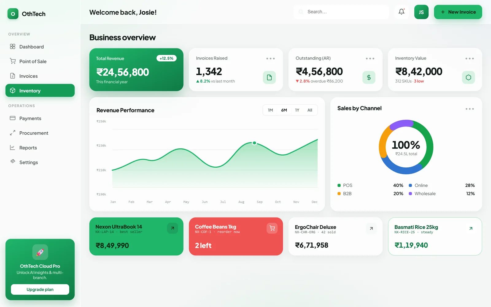 OthTech Invoice screen